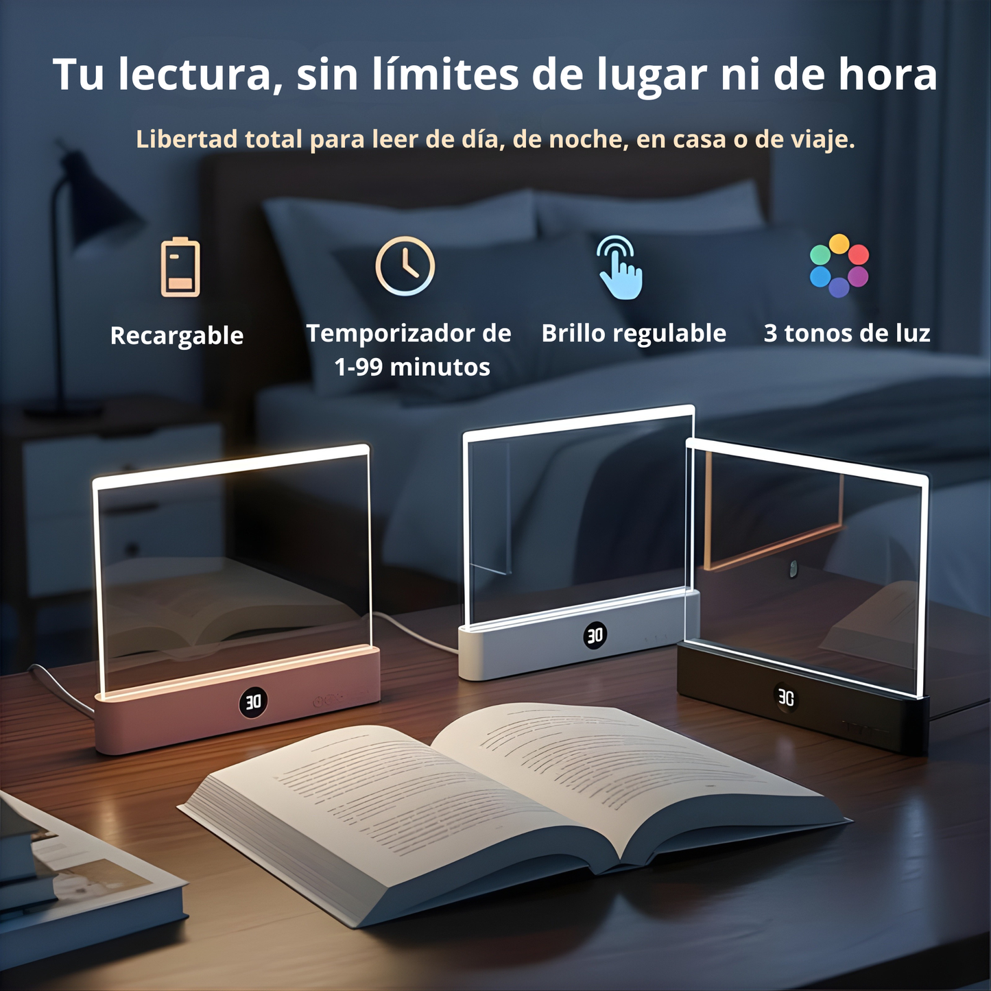 Smart LED Reading Light Book